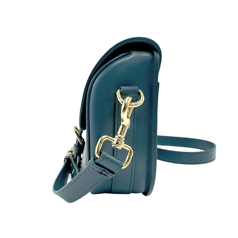 Dior Boy Blue Crossbody Shoulder Bag Gold  Leather Christian Blue Gold